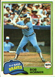 1981 Topps Baseball Cards      355     Bob Horner